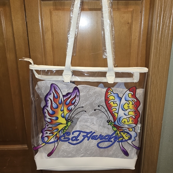 Nwt Ed Hardy Butterfly Tote Bag New - Picture 1 of 6
